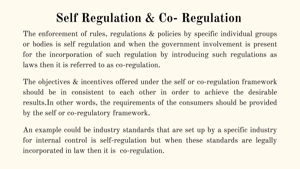 self regulation co regulation