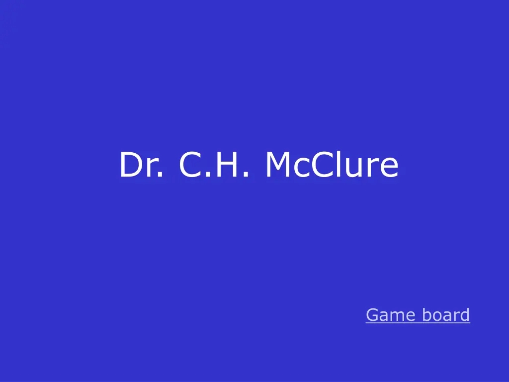 dr c h mcclure