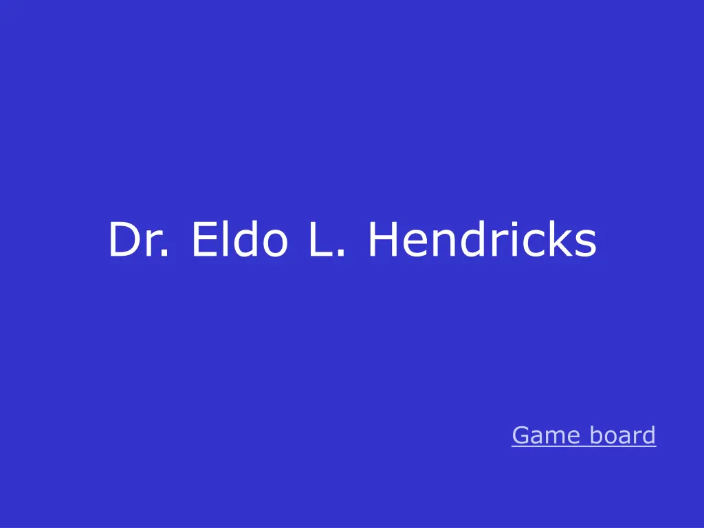 dr eldo l hendricks