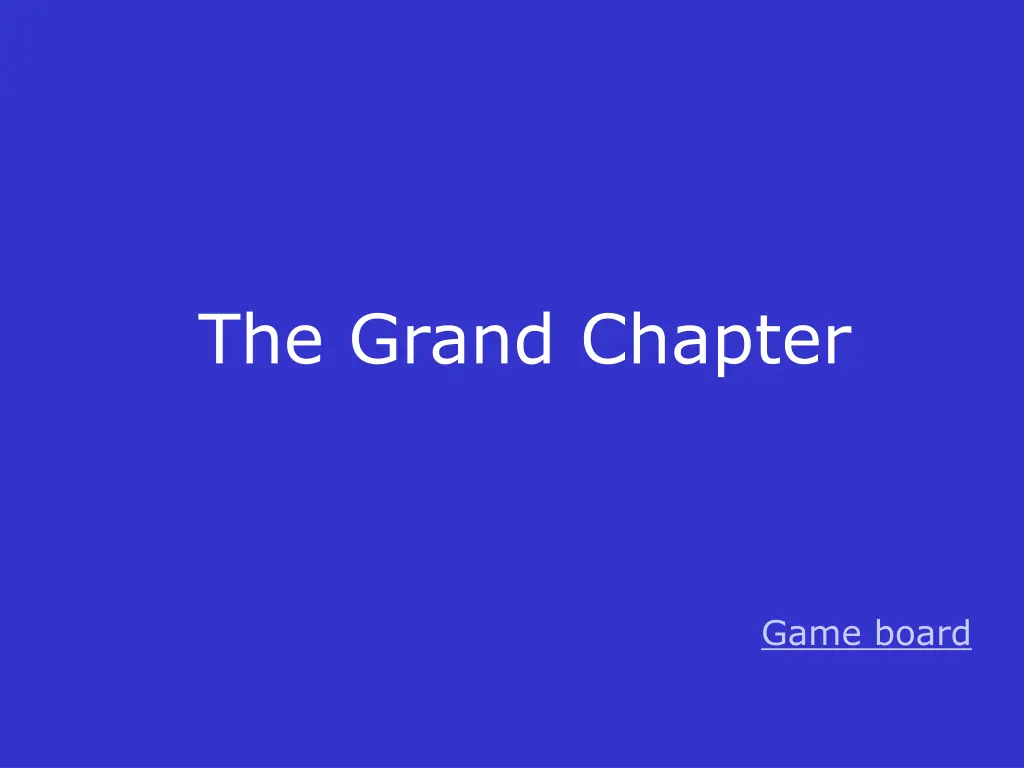 the grand chapter