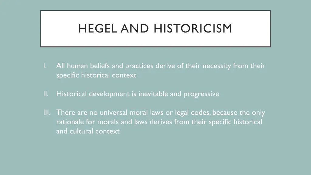 hegel and historicism