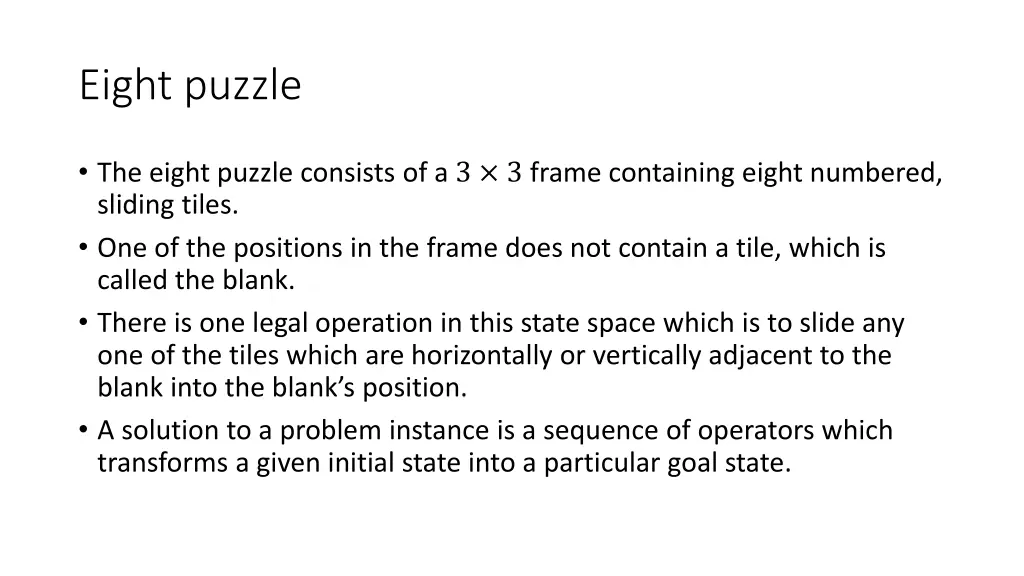 eight puzzle