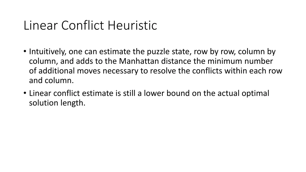linear conflict heuristic