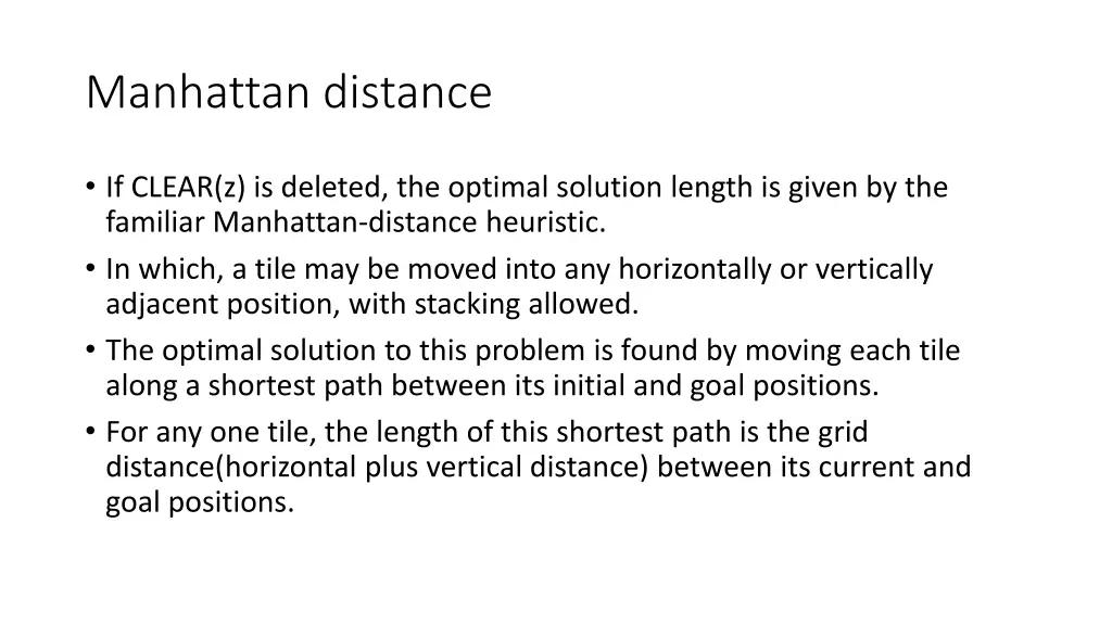 manhattan distance