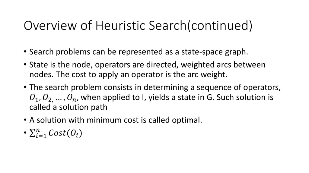 overview of heuristic search continued