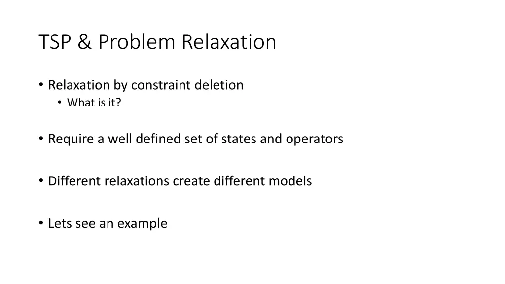 tsp problem relaxation