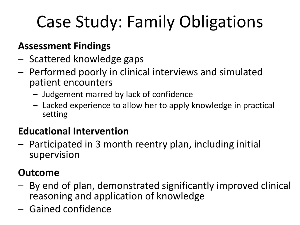 case study family obligations 1