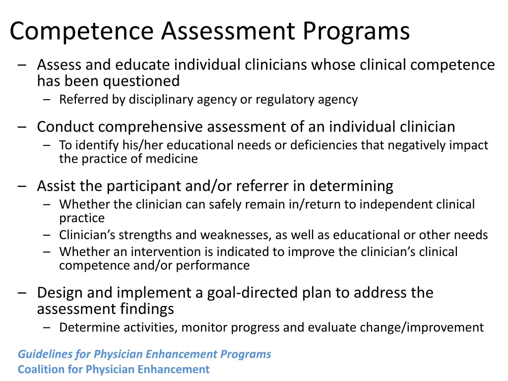 competence assessment programs