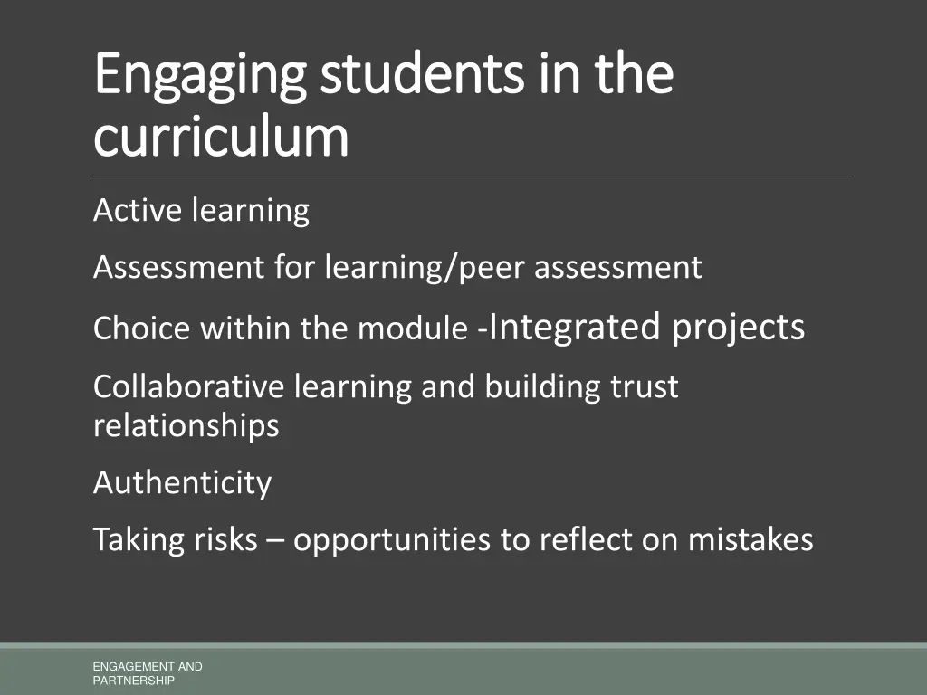engaging students in the engaging students