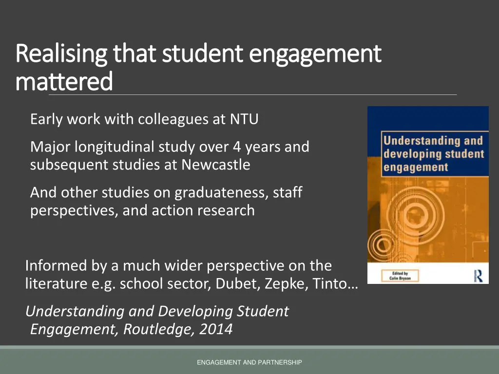 realising that student engagement realising that