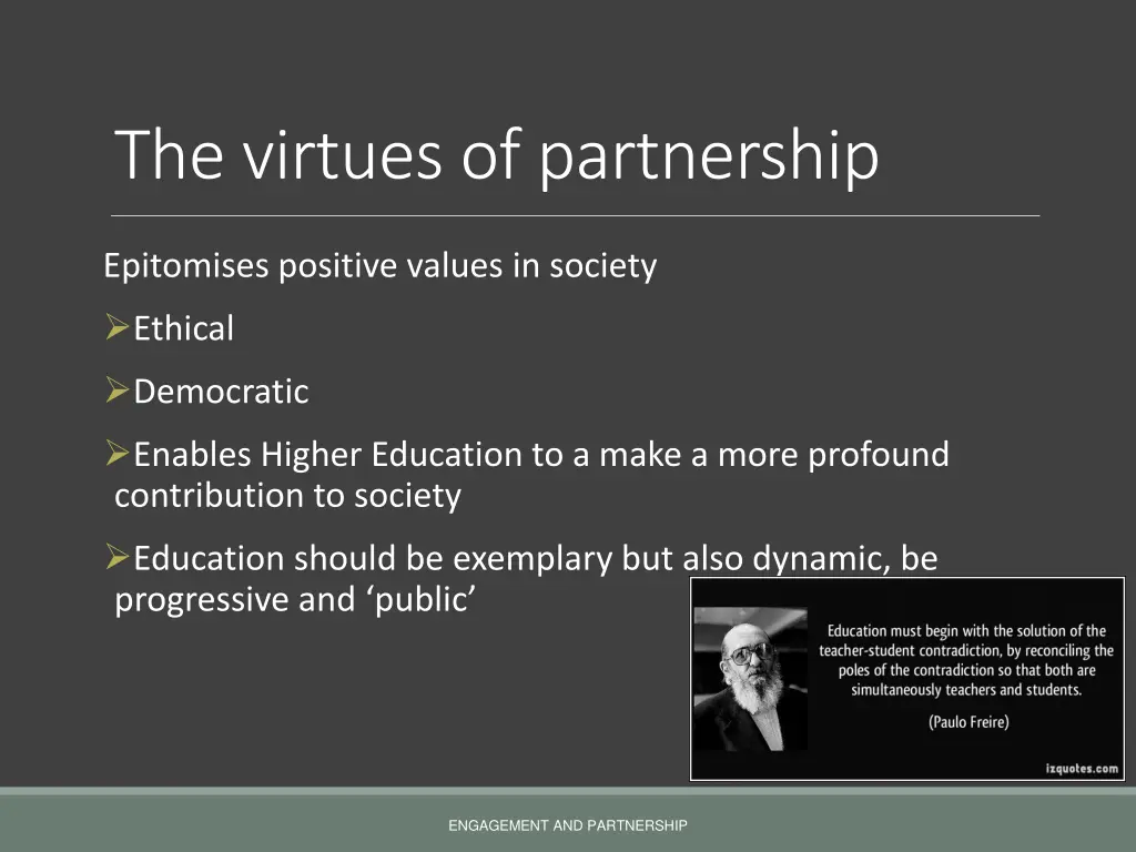 the virtues of partnership