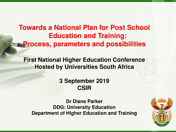 towards a national plan for post school education