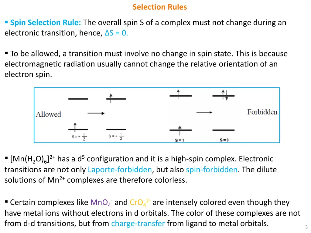 selection rules 1