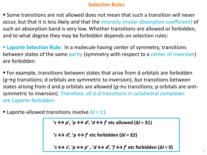 selection rules