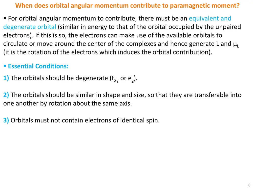 when does orbital angular momentum contribute