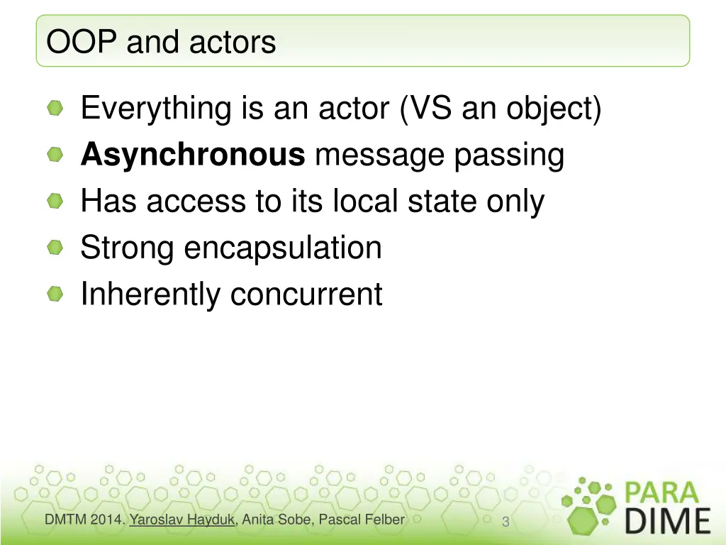 oop and actors