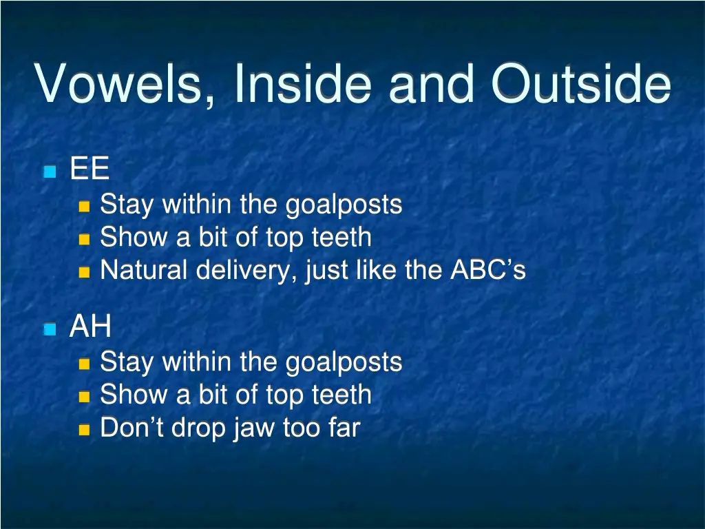 vowels inside and outside