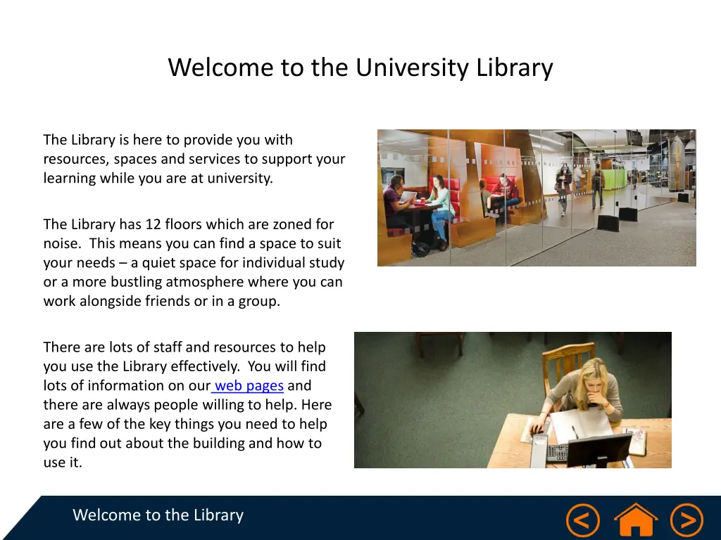welcome to the university library