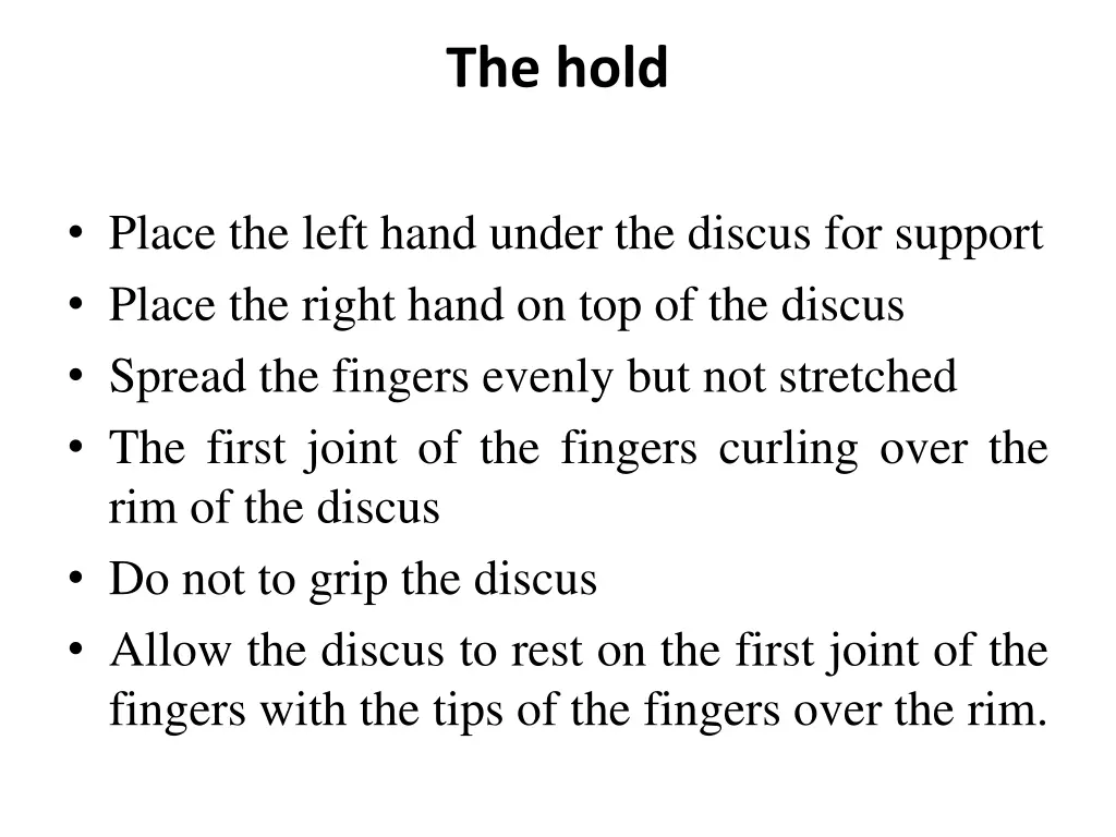the hold