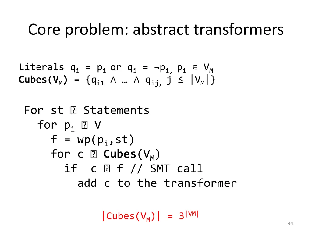 core problem abstract transformers