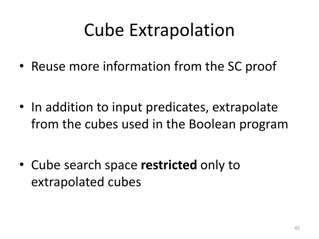 cube extrapolation