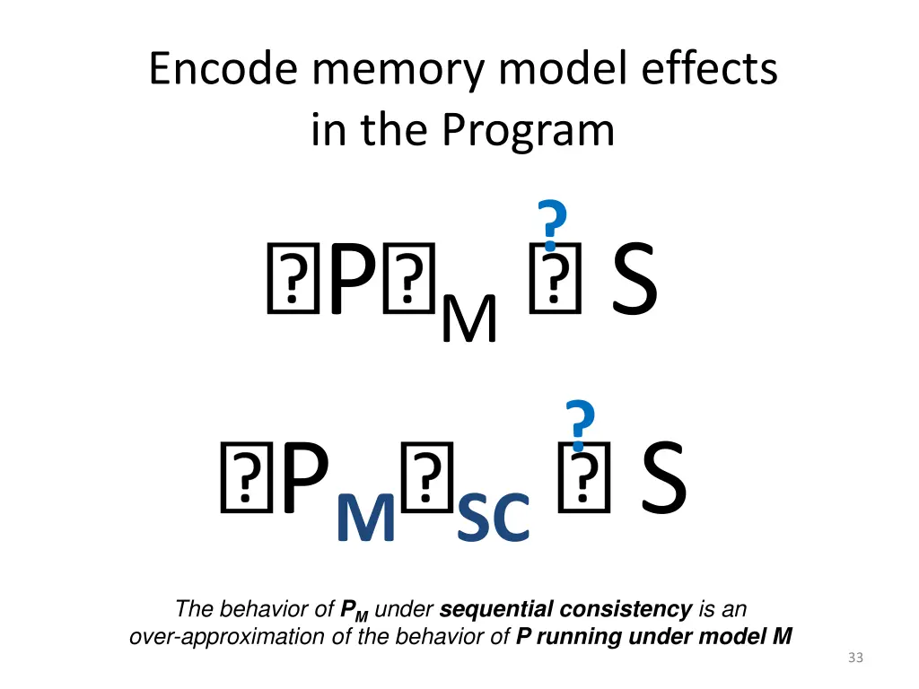 encode memory model effects in the program