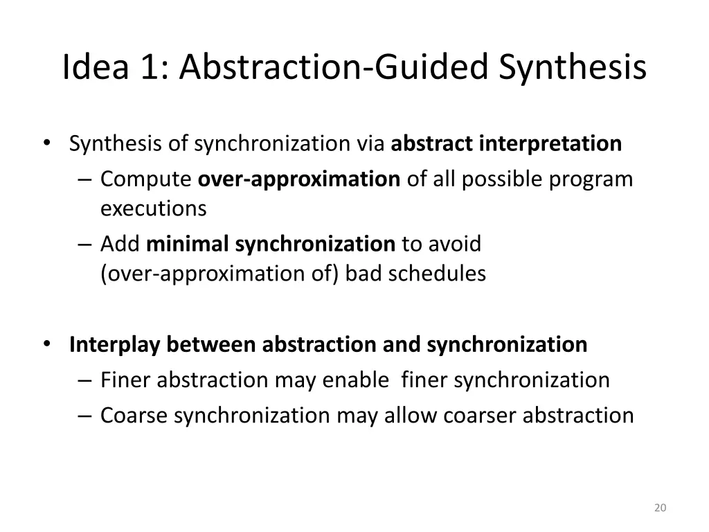 idea 1 abstraction guided synthesis