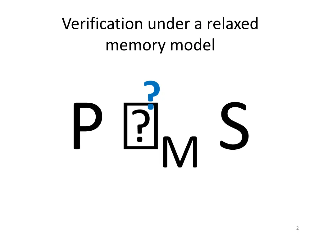 verification under a relaxed memory model