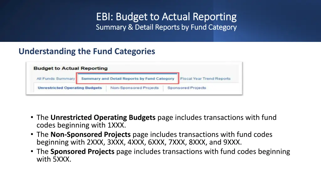 ebi budget to actual reporting ebi budget 2