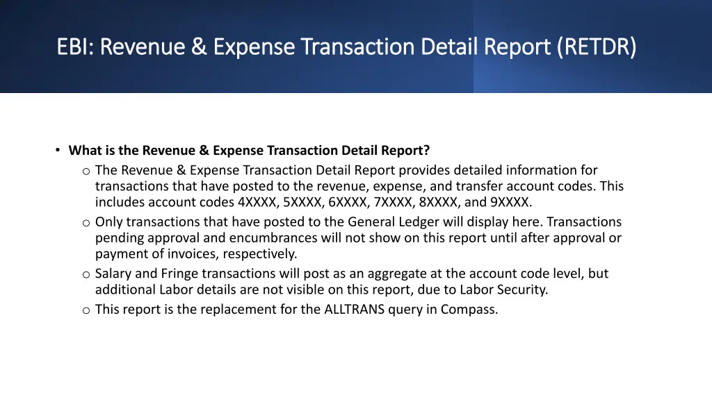 ebi revenue expense ebi revenue expense