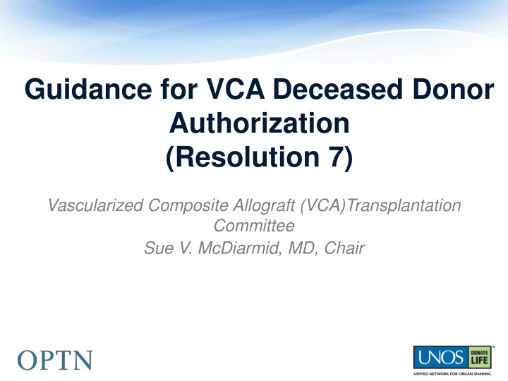 guidance for vca deceased donor authorization