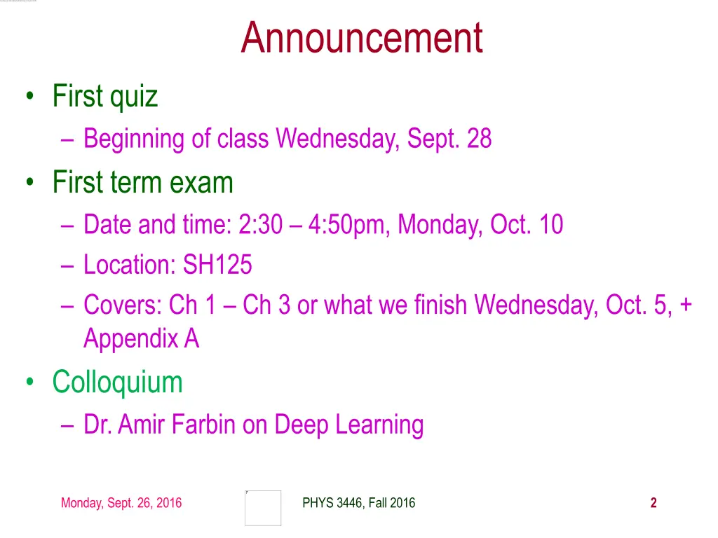 announcement