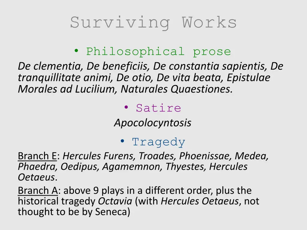 surviving works