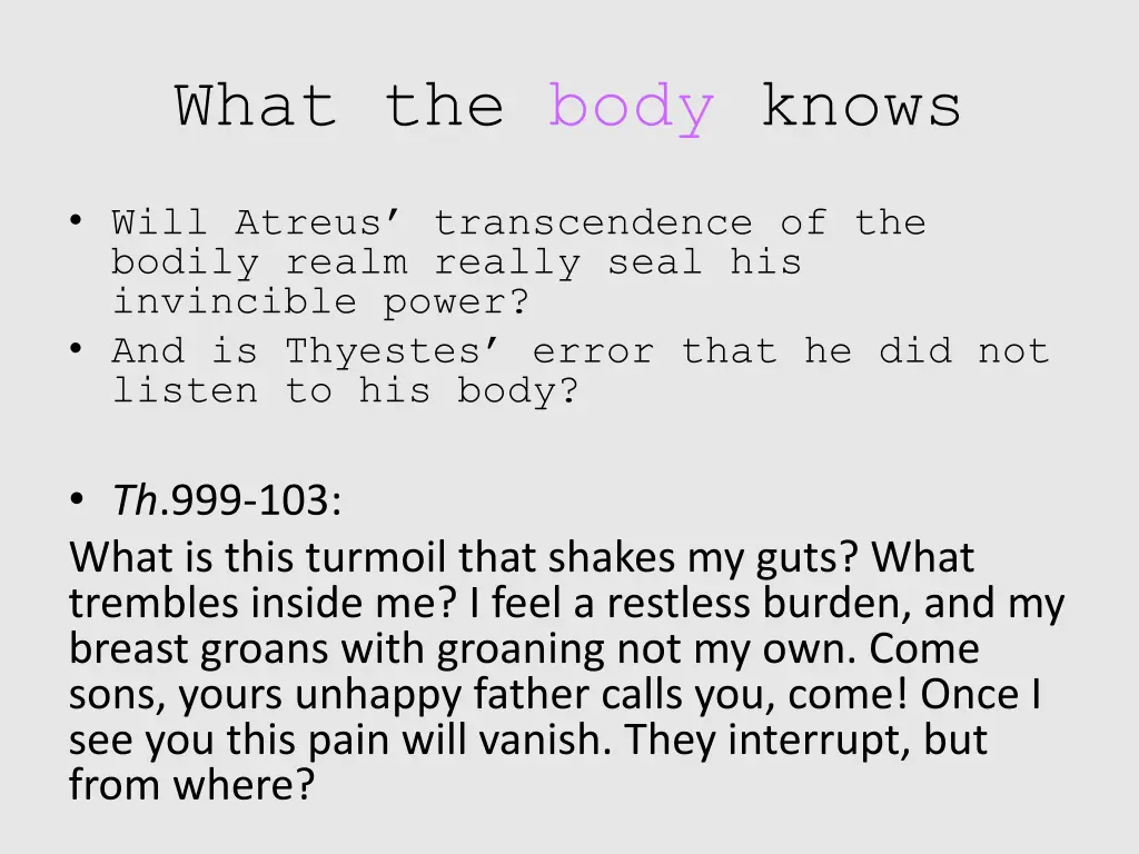 what the body knows