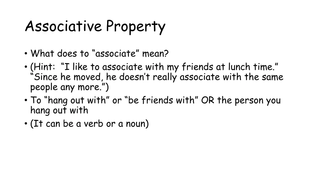 associative property