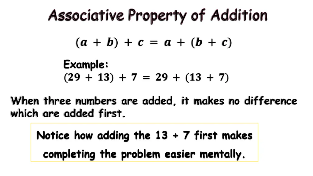 associative property of addition