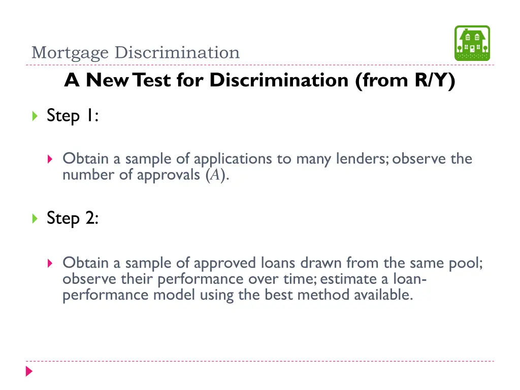 mortgage discrimination a new test