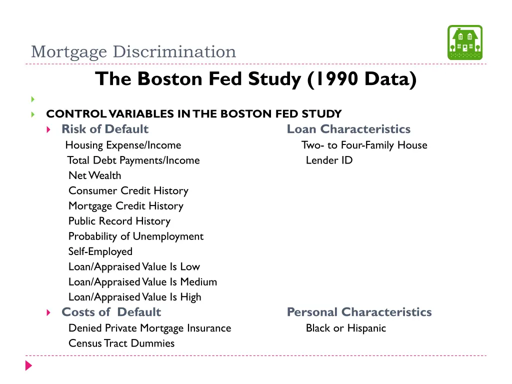 mortgage discrimination the boston fed study 1990