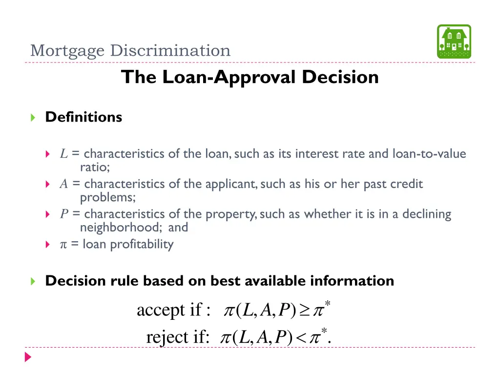 mortgage discrimination the loan approval decision