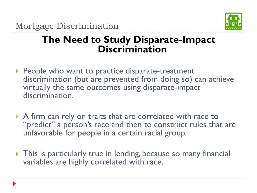 mortgage discrimination the need to study
