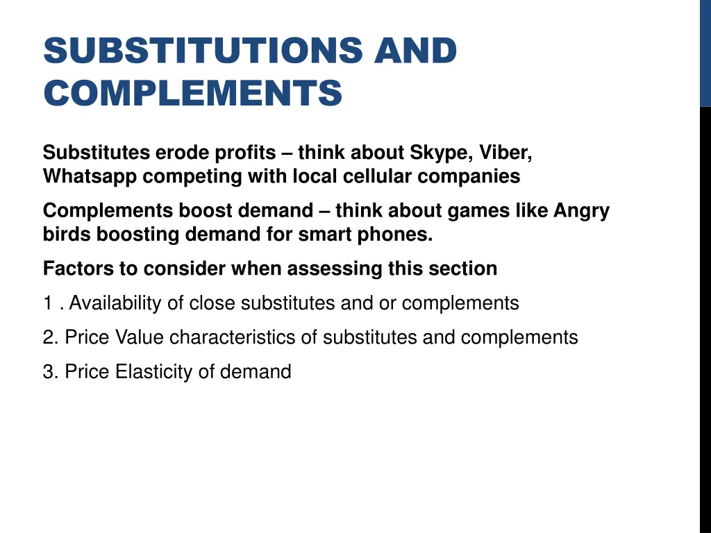 substitutions and complements