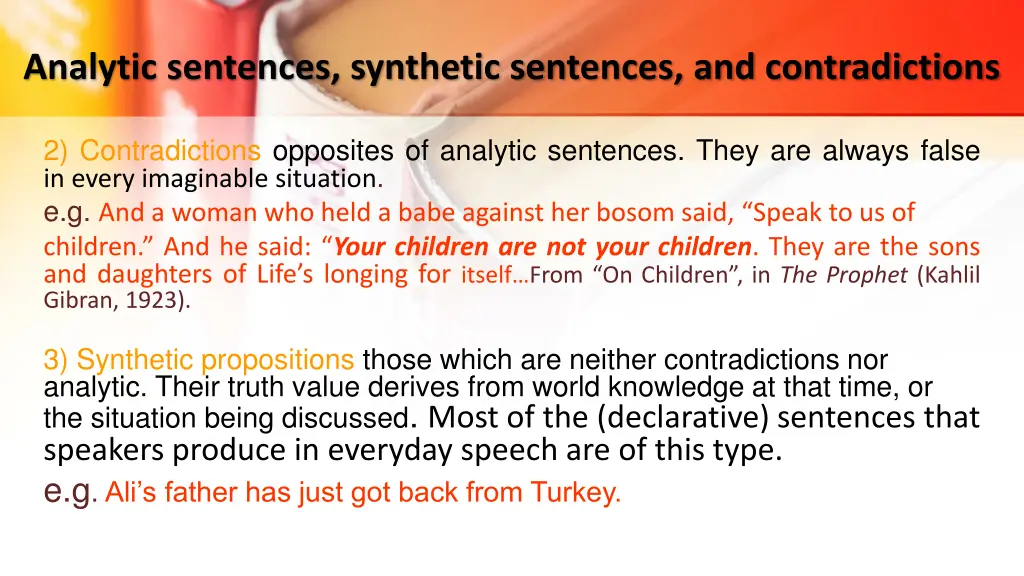 analytic sentences synthetic sentences 1