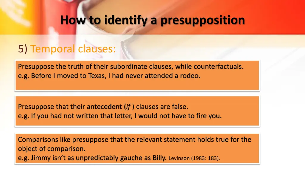 how to identify a presupposition 5