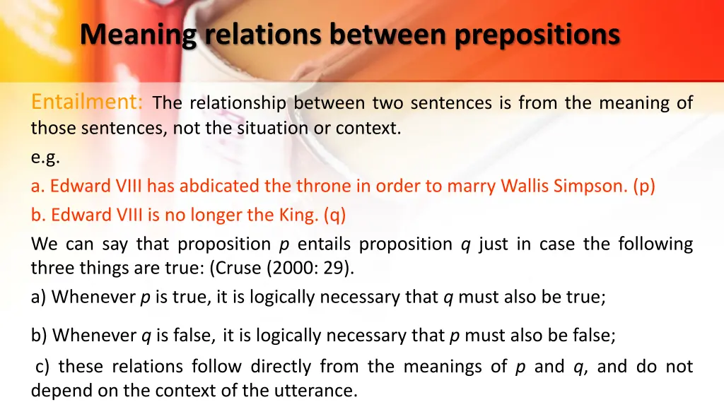 meaning relations between prepositions