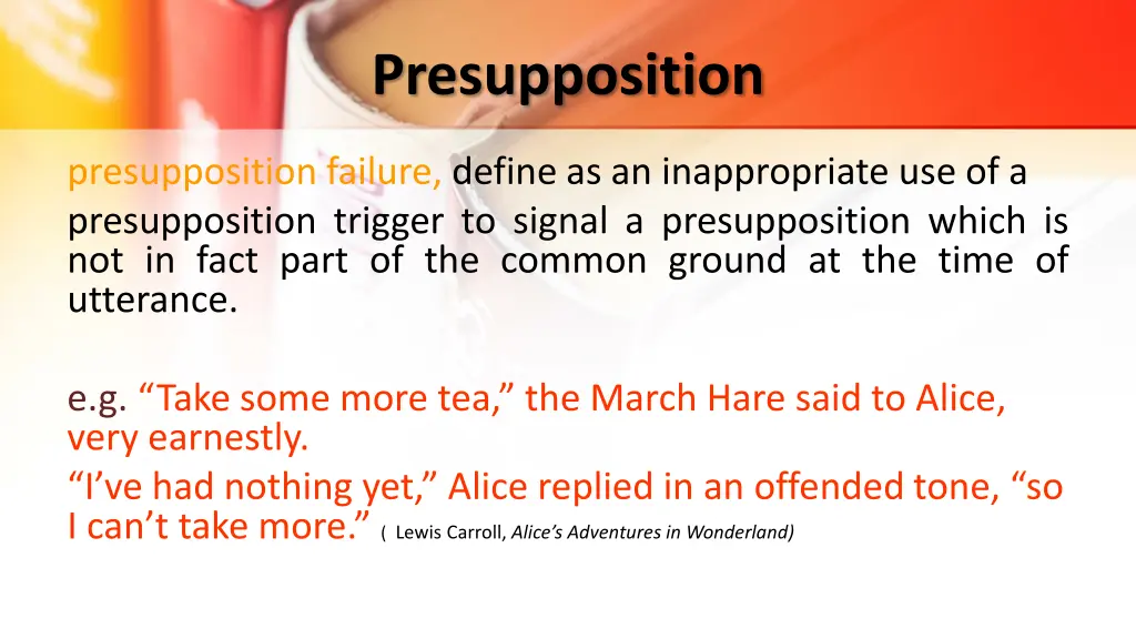 presupposition 1