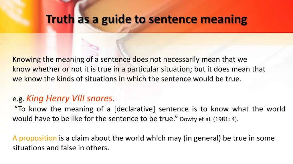 truth as a guide to sentence meaning