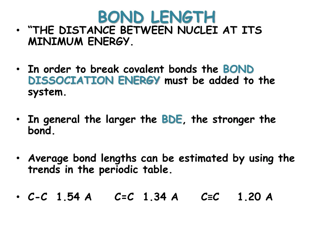 bond length