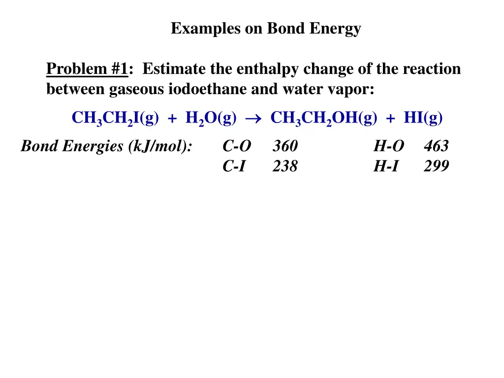examples on bond energy