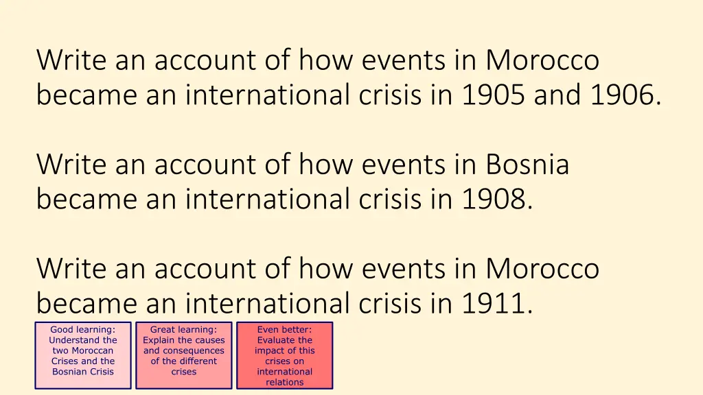 write an account of how events in morocco became