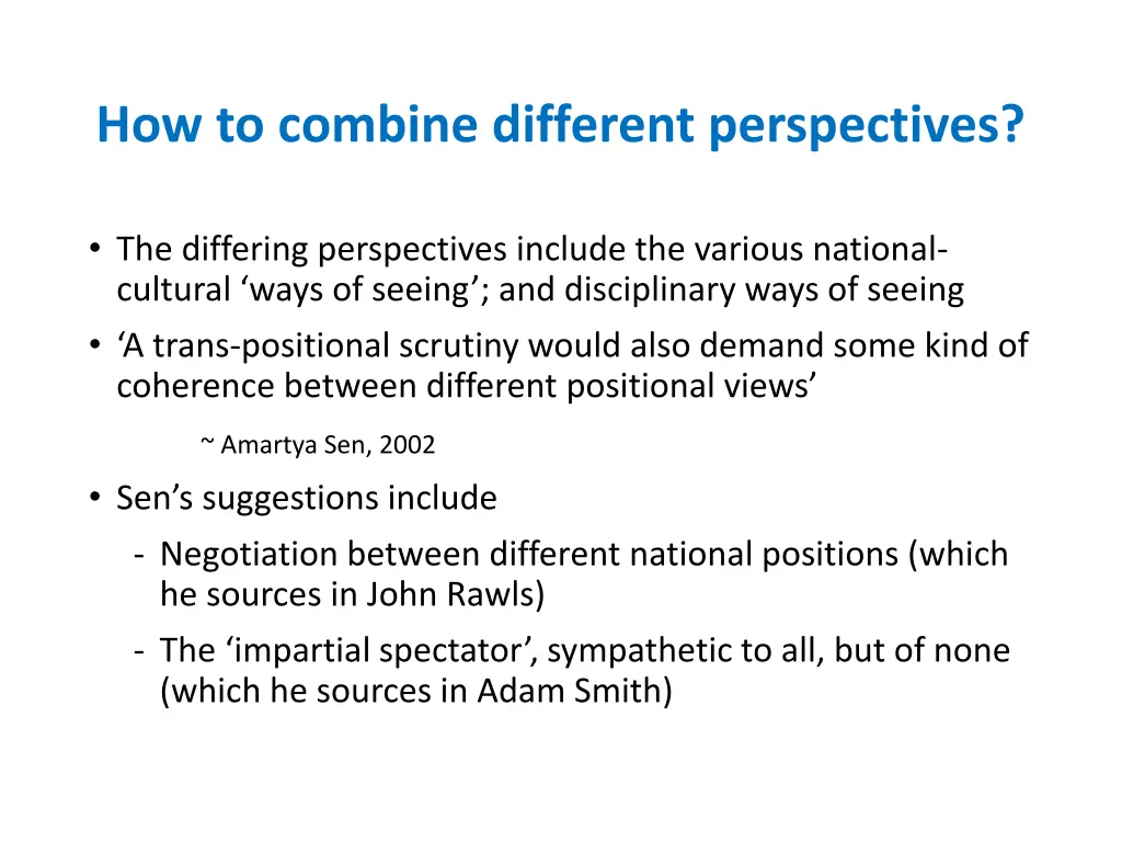 how to combine different perspectives